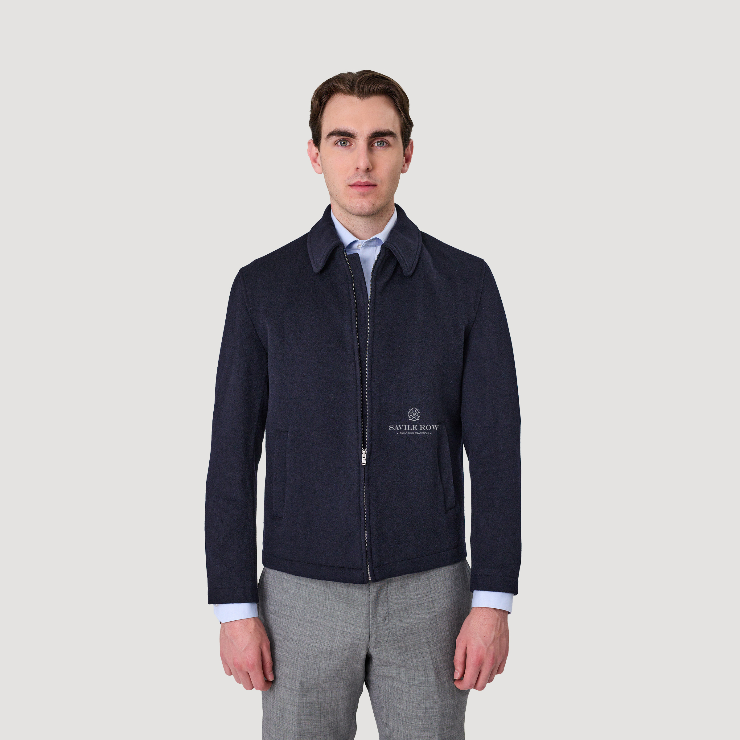 JONATHAN ZIP FRONT JACKET NAVY OB7