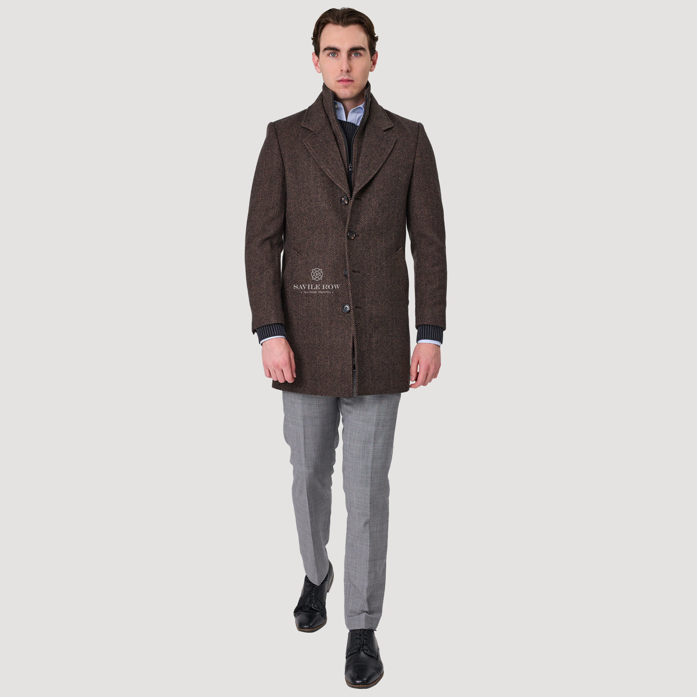 JARED REMOVABLE COLLAR COAT PECAN OC10