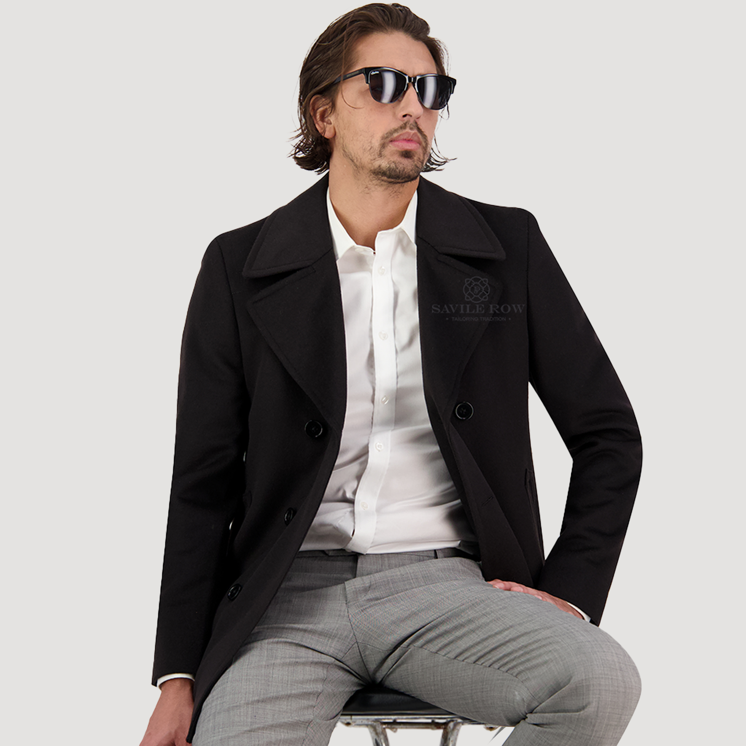 JASON PEA COAT BLACK OC1