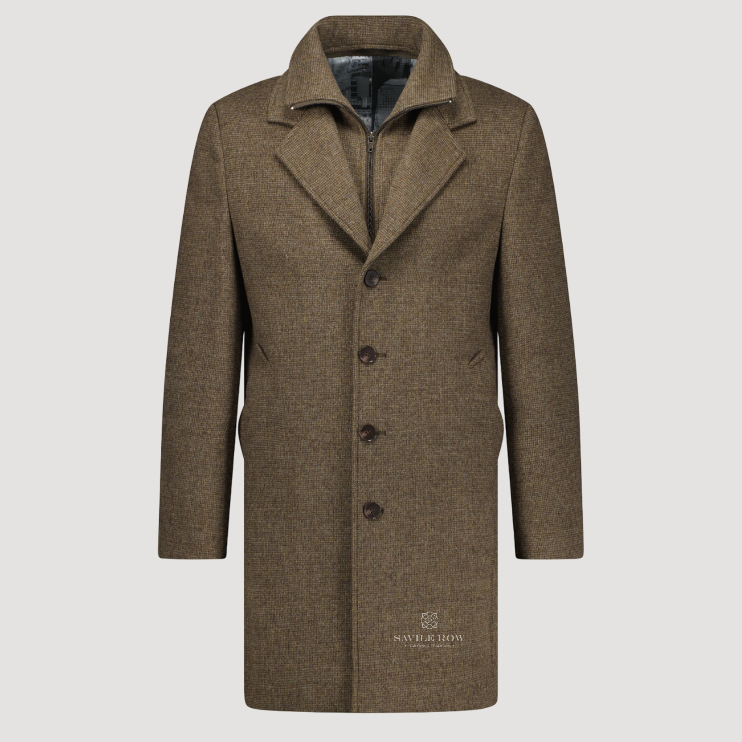 JARED REMOVABLE COLLAR COAT  BROWN OC9